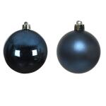 Boules de Noël en verre Ø 8 cm - bleu nuit (6 pièces)