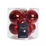 Boules de Noël en verre Ø 8 cm - rouge