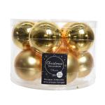 Boules de Noël en verre Ø 6 cm - or clair (10 pièces)