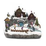 Village de Noël avec patinoire - 33 x 26 x 24.5 cm