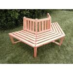 Banc d'arbre demi-cercle en bois de pin