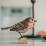 Oiseau en bois - Rouge-gorge 