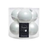 Boules de Noël en verre Ø 8 cm - blanc glacé