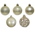 Mélange de boules de Noël perlées - Ø 6 cm (37 pièces)