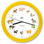 Horloge Kookoo avec animaux de la ferme - cadre jaune