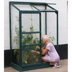 Serre adossée Vitavia Ida 900 en aluminium vert - 69 x 132 x 184 cm -  0,9 m²