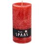 Bougie cylindrique rustique rouge - 60 heures