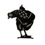 Silhouette d'une poule curieuse - décorative